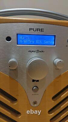 Pure DRX 601EX DAB Radio numérique, rare radio rétro de collection, en bois d'érable