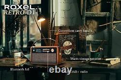 ROXEL RETRO D1 Radio Vintage DAB/FM avec Haut-parleur Bluetooth et Réveil à Distance près du Lit