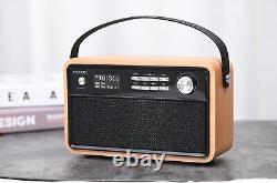 ROXEL RETRO D1 Radio-réveil Bluetooth vintage DAB/FM avec haut-parleur et horloge de chevet