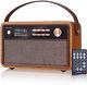 Radio Dab/fm Vintage Rétro Enceinte Bluetooth Et Horloge De Réveil Avec Alarme Usb Card à Distance