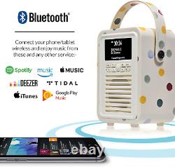 Radio DAB Retro Mini VQ avec Bluetooth, réveil radio avec support FM