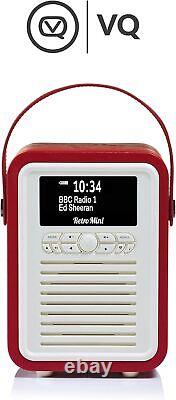 Radio DAB VQ Retro Mini avec Bluetooth, Radio-réveil avec FM