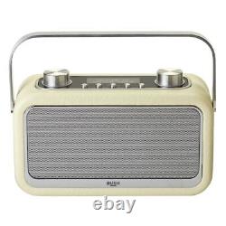 Radio DAB rétro Bluetooth avec aspect cuir de brousse crème