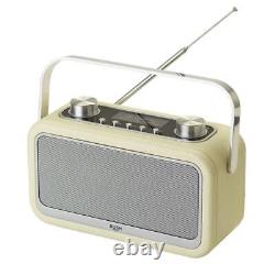 Radio DAB rétro Bluetooth avec aspect cuir de brousse crème