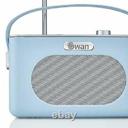 Radio Swan Blue Retro, Sortie De Puissance 3w, 24 Heures D'horloge De Réglage Automatique