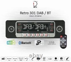 Radio de voiture classique Black Retro 301 DAB/BT