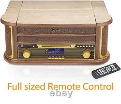 Radio en bois rétro vintage DAB Bluetooth 9-en-1 avec lecteur de disques - Livraison gratuite au Royaume-Uni