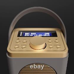 Radio numérique DAB, DAB+ et FM avec Bluetooth, alimentation sur batterie et secteur, portable.