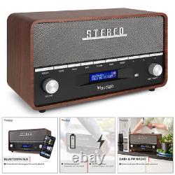 Radio portable Audizio Corno Retro DAB+ avec Bluetooth, tuner FM, réveil gris