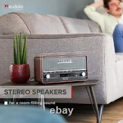 Radio portable Audizio Corno Retro DAB+ avec Bluetooth, tuner FM, réveil gris