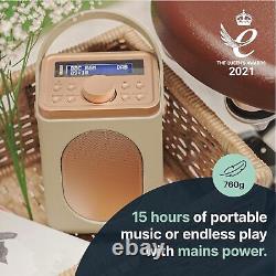 Radio portable DAB+ avec Bluetooth Radio numérique rétro, batterie et crème