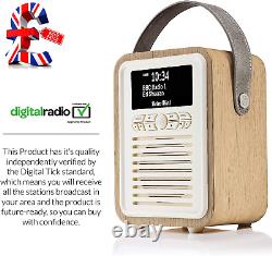 Radio portable DAB rétro mini avec haut-parleur Bluetooth et auxiliaire FM Dua
