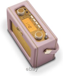 Radio portable Rev-Uno Retro DAB+/FM avec Bluetooth rose poussiéreux.