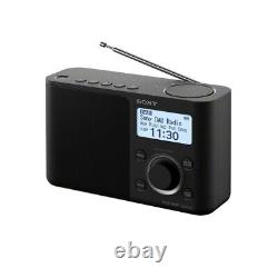 Radio portable Sony XDR-S61D DAB/DAB+ avec fonction réveil, minuterie de mise en veille, batterie-secteur, couleur noire.