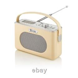 Radio portable Swan Retro Cream DAB Bluetooth avec réveil et affichage LCD SRA43010CN