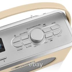 Radio portable Swan Retro Cream DAB Bluetooth avec réveil et affichage LCD SRA43010CN