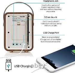Radio portable rétro Mini FM DAB & réveil Bluetooth à batterie classique