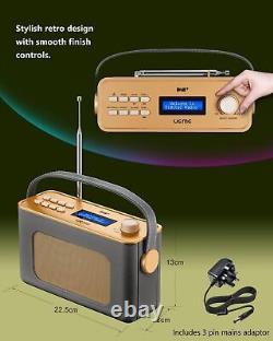 Radio portable sans fil Retro DAB/DAB+ FM avec batterie rechargeable USB