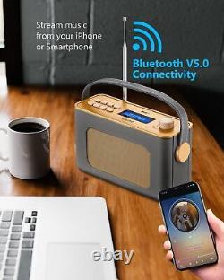 Radio portable sans fil Retro DAB/DAB+ FM avec batterie rechargeable USB