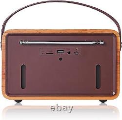 Radio-réveil Roxel Retro D1 Vintage DAB+/FM sans fil avec haut-parleur et horloge de chevet