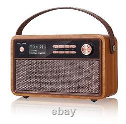 Radio-réveil rétro D1 vintage DAB/FM sans fil avec haut-parleur de chevet