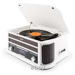 Refurb. Table Tournante Rétro Vinyl Stereo System Bluetooth Dab Radio Mp3 Enregistreur Usb