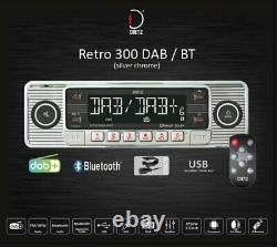 Rétro Look Autoradio Usb Sd/mmc Mp3 Player Mit Bluetooth A2dp Radio + Fb Chrom