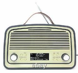 Rétro Réveil Radio Portable Dab/dab+ Et Fm Portable Denver Dab-38 Gris