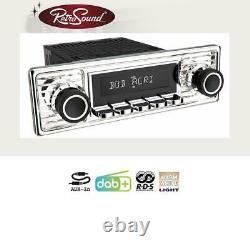 Rétrosound Rsd-chrome 1dab Dab + Set Car Radio Pour Oldtimer Et Us Cars Oldsmobil