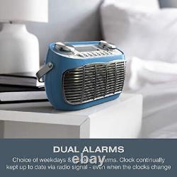 Réveil radio rétro Detroit DAB Radio Alarm Clock pour chevet (bleu)