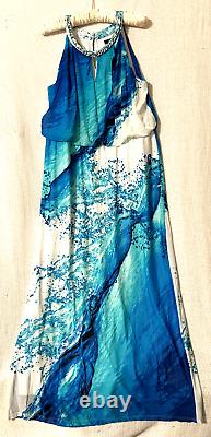 Robe Style & Co 1X Imprimé Blue Water Splash en tricot extensible Maxi Sundress 79 $ NWT