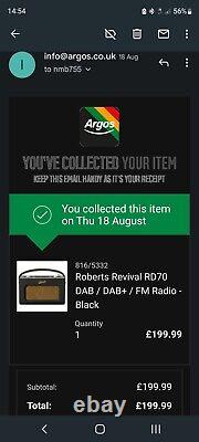 Roberts Revival Rd70 Rétro Radio Dab Portable Avec Bluetooth Noir