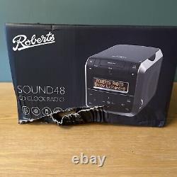 Roberts Sound 48 Dab+ Fm Bluetooth Radio Lecteur CD Alarme Usb Aux-in Noir Nouveau