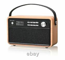 Roxel Retro D1 Vintage Dab/fm Radio Bluetooth Haut-parleur Réveil Côté Lit Avec