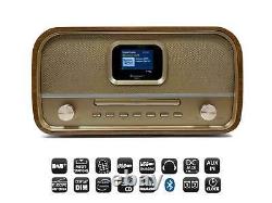 Soundmaster Dab970 Radio Rétro Fm & Dab+ En Bois Avec Lecteur CD Et Bluetooth (gc)