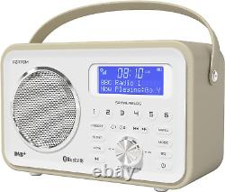 Spitalfields 2 Radio Réveil Portable DAB/DAB+ FM Numérique Rétro Blanc