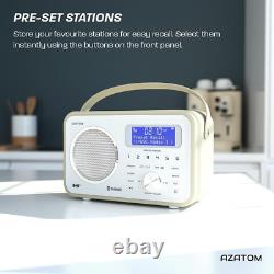 Spitalfields 2 Radio-réveil portable blanc rétro DAB/DAB+ FM numérique