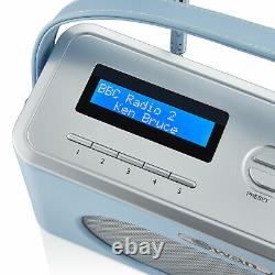 Swan Retro Dab Bluetooth Radio Portable 3w Stereo Audio LCD Affichage Réveil