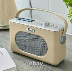 Swan Retro Dab Radio Vintage Style Portable Dab Radio Dans Le Secteur De La Crème Ou La Batterie