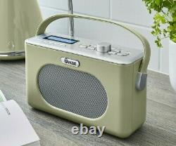 Swan Retro Dab Radio Vintage Style Portable Dab Radio Dans Le Secteur Vert Ou La Batterie