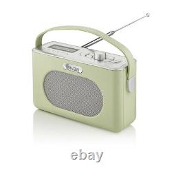 Swan Retro Dab Radio Vintage Style Portable Dab Radio Dans Le Secteur Vert Ou La Batterie