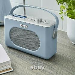 Swan Retro Dab Radio Vintage Style Portable Dab Radio En Bleu