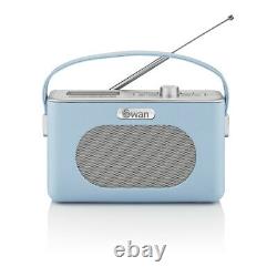 Swan Retro Dab Radio Vintage Style Portable Dab Radio En Bleu