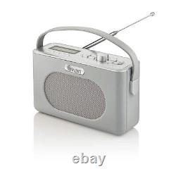 Swan Rétro Gris Radio Portable DAB Bluetooth Réveil avec Affichage LCD SRA43010GRN