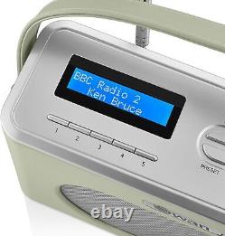 Swan SRA43010GN Radio rétro DAB Bluetooth, affichage LCD avec lumière bleue verte