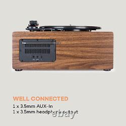 Tourne-disque en vinyle avec haut-parleurs Bluetooth DAB+ USB MP3 Radio Marron