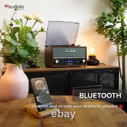 Tourne-disque rétro en vinyle avec haut-parleurs intégrés, Bluetooth, radio DAB+ Frisco.