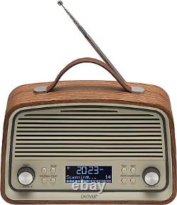 Traduisez ce titre en français : Radio portable Denver DAB-38 Retro DAB/DAB+ numérique et FM avec réveil à piles