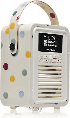 VQ Retro Mini Radio DAB avec Bluetooth, Radio-réveil avec alimentation FM et secteur
