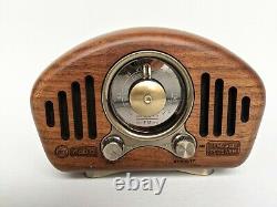 Vintage Style Radio Retro Bluetooth Haut-parleur Walnut Wooden Am Fm Bt Radio